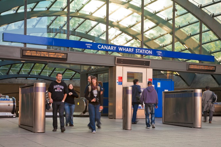 Canary Wharf station entrance. Photo Credit: © London & Partners.