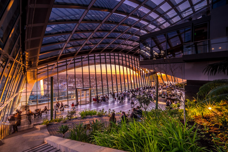 Sky Garden Restaurant in London. Photo Credit: © rhubarb, Sky Garden.