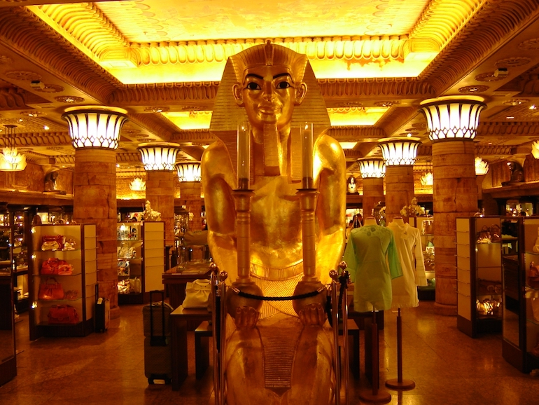 The Egyptian themed room at Harrods department store in London. Photo Credit: © Targeman via Wikimedia Commons.