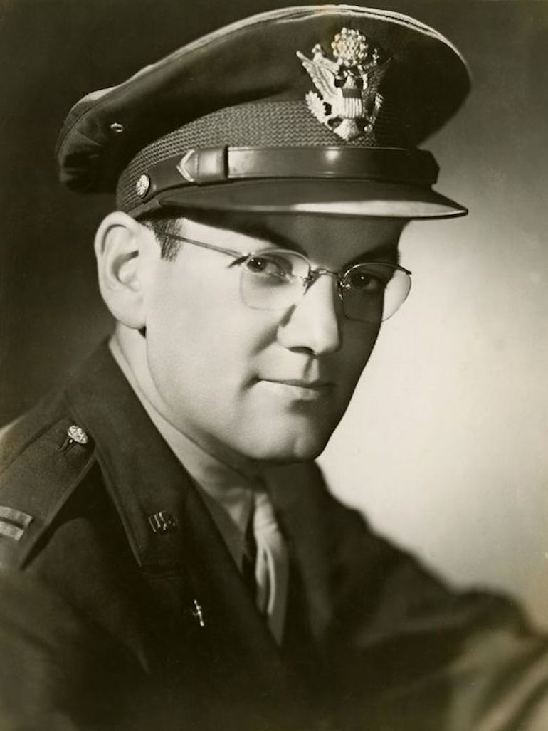 American big-band trombonist Glenn Miller who entertained troops during World War II. Photo Credit: © Imperial War Museum.