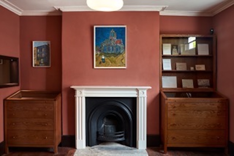 A view of the fireplace in Van Gogh House London. Photo Credit: © Van Gogh House London.