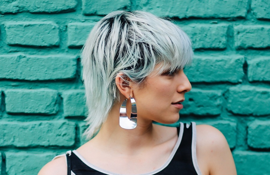 woman with choppy pixie bob cut