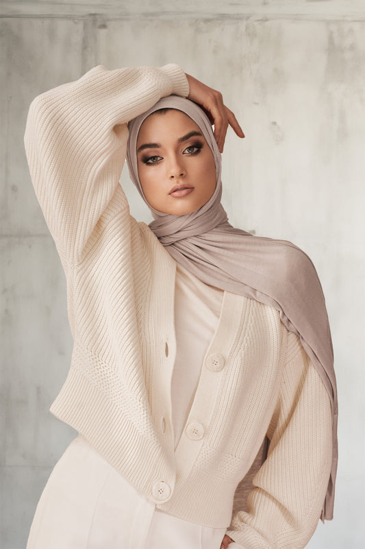 Premium Jersey Hijab - Light Mink