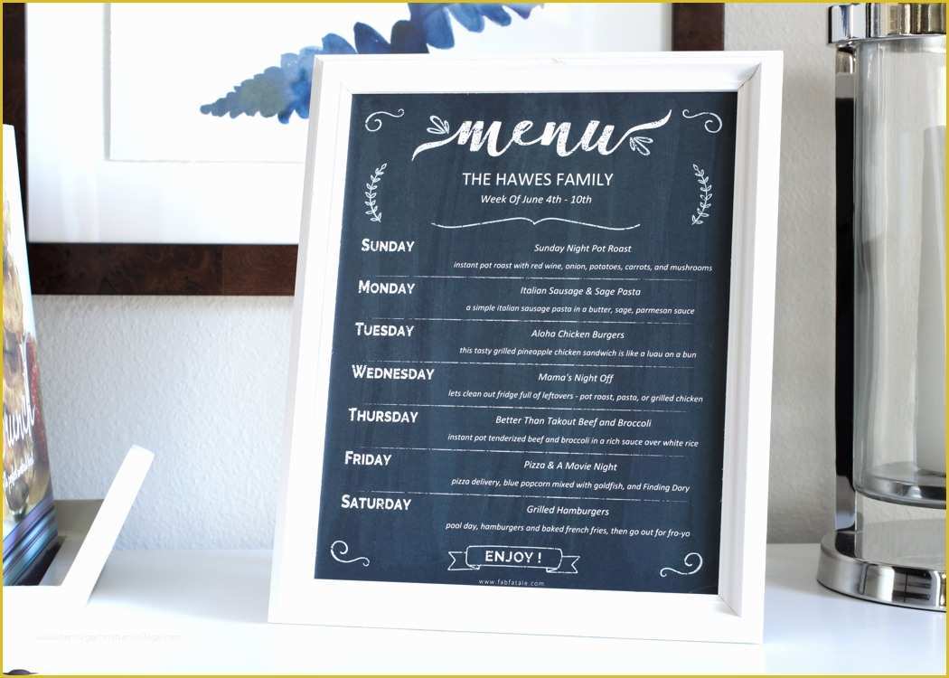 50 Chalkboard Menu Template Free