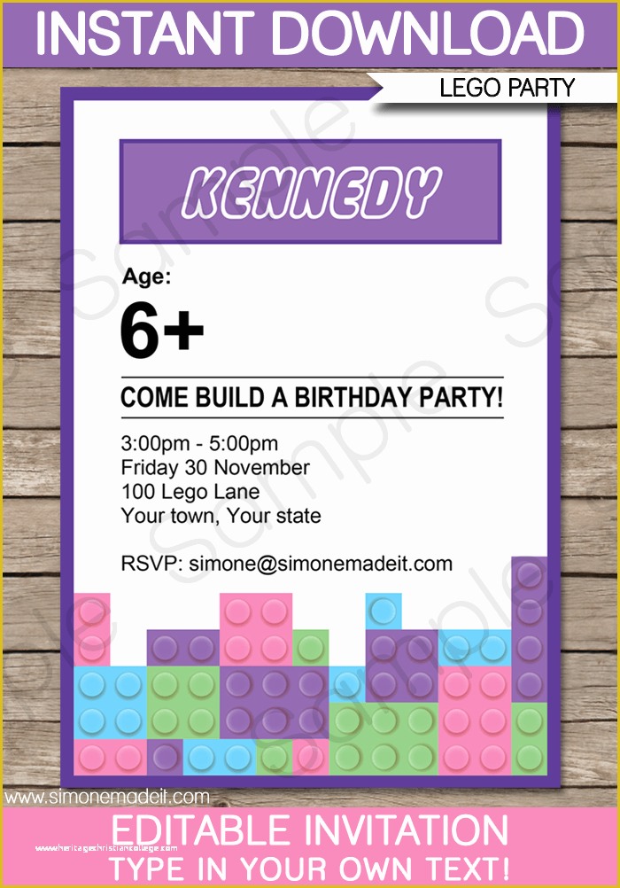 42 Lego Invitation Template Free Download