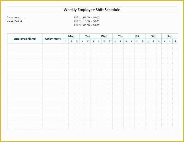 Monthly Shift Schedule Template Excel Free Of Weekly Employee Work ...