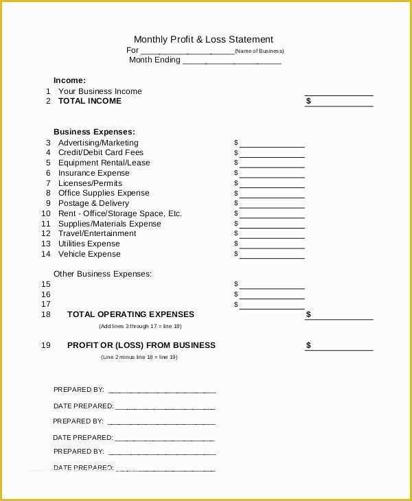 Year to Date Profit and Loss Statement Free Template Of 9 Sample Profit and Loss forms