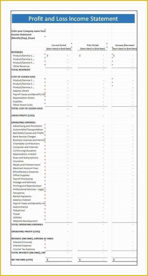 Year to Date Profit and Loss Statement Free Template Of Profit and Lossement for Self Employed thebridgesummit Co