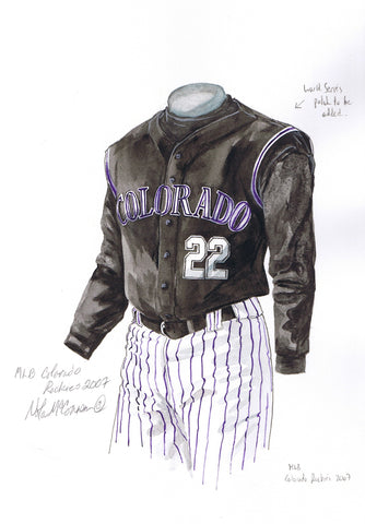 Colorado Rockies 2007 - Heritage Sports Art - original watercolor artwork - 1