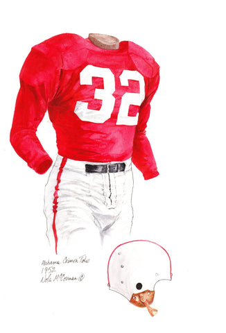 Alabama Crimson Tide 1952 - Heritage Sports Art - original watercolor artwork - 1