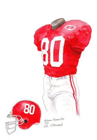 Alabama Crimson Tide 1992 - Heritage Sports Art - original watercolor artwork - 1