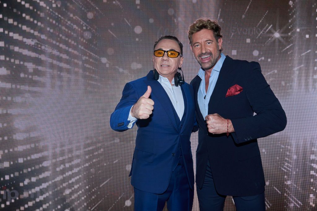 MEXICO CITY, MEXICO - JUNE 15: Gerardo Quiroz and Gabriel Soto pose for a photo during a Red Carpet of 'El Precio de la Fama' play premiere at Teatro Centenario Coyoacan on June 15, 2024 in Mexico City, Mexico. (Photo by Jaime Nogales/Medios y Media/Getty Images)