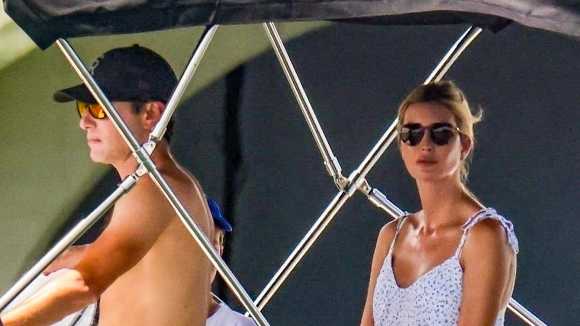 Ivanka Trump wears a white dress for Miami boat ride with her family