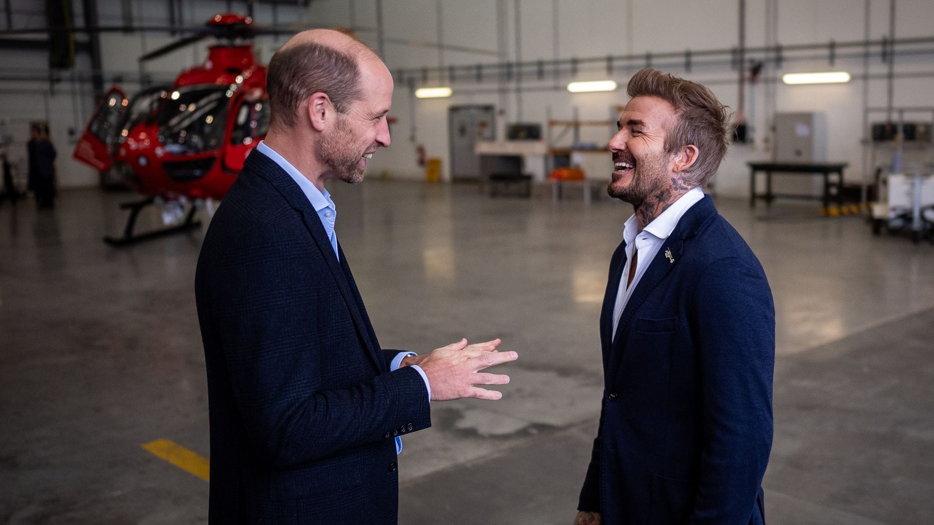 David Beckham joins Prince William on engagement and reveals why he 'had to hide' his excitement