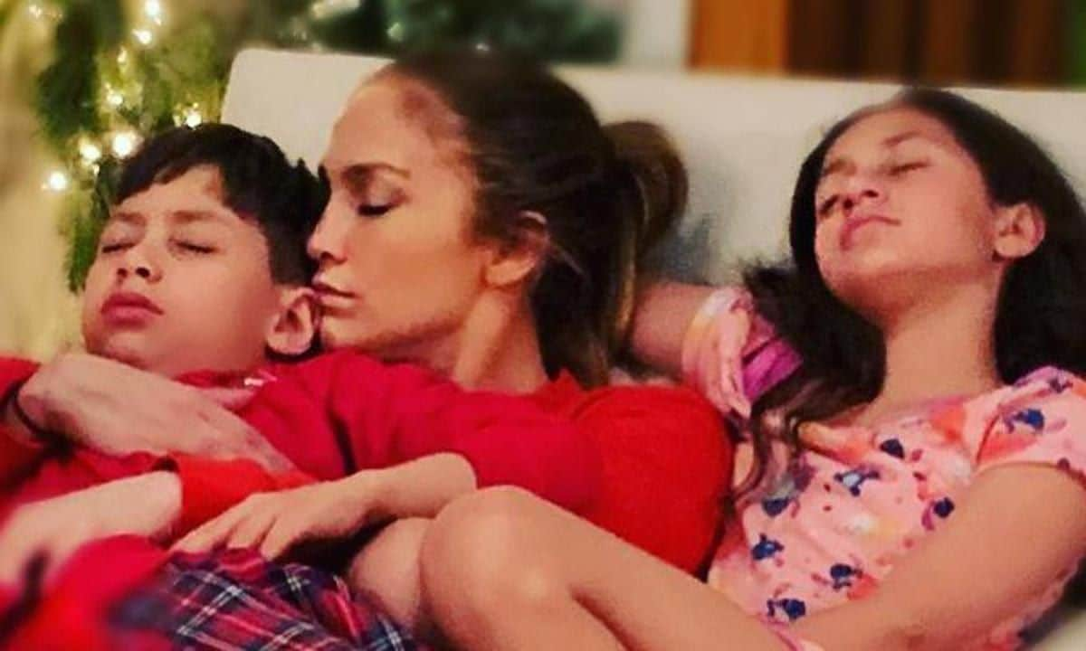 Jennifer Lopez and her twins Max and Emme