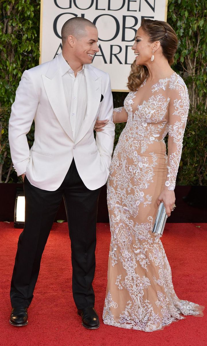 Jlo and Casper Smart in the Golden Globes