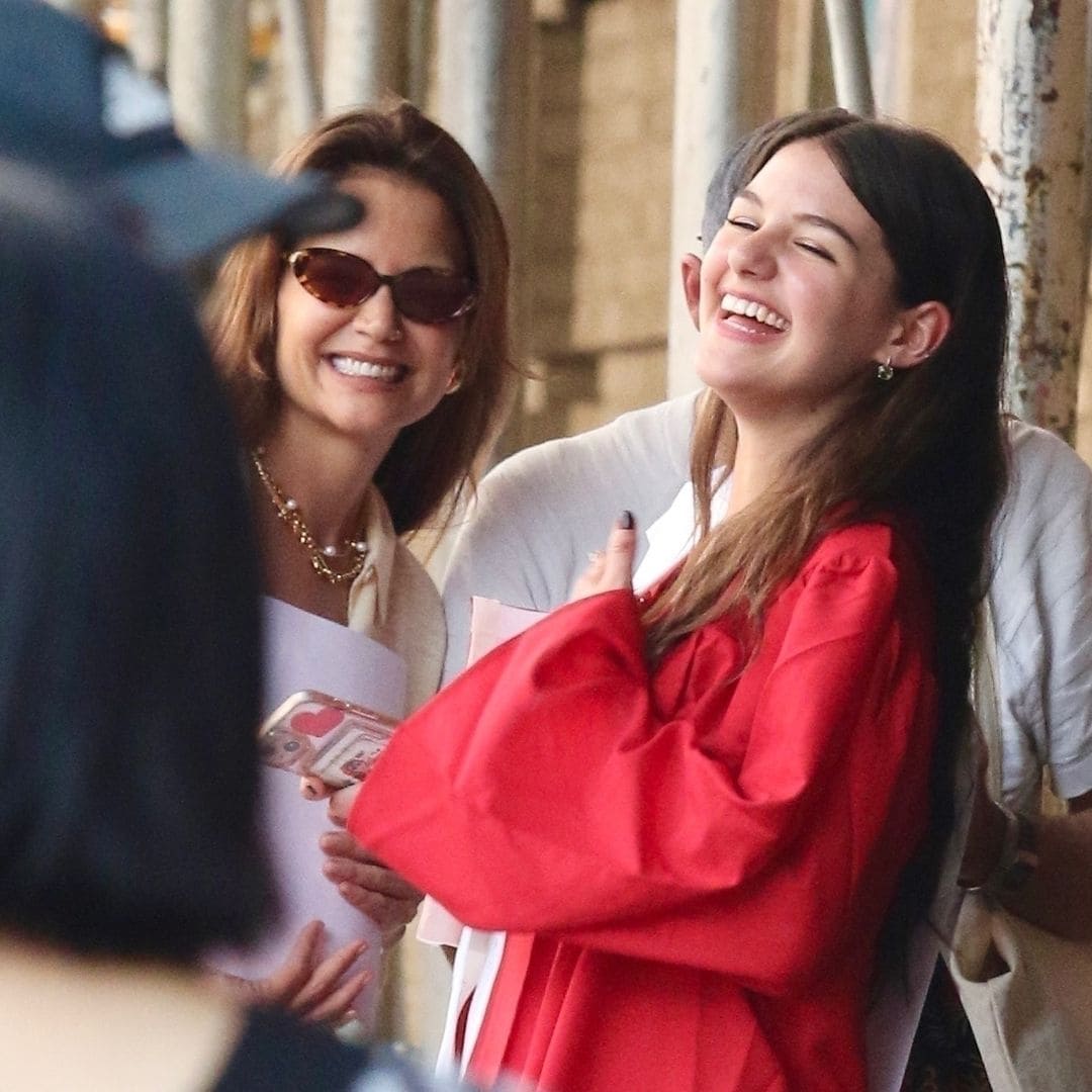 Katie Holmes celebrates Suri Cruise at high school graduation ceremony