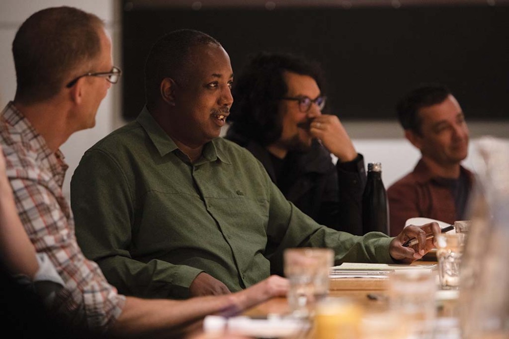 A Soul brain trust meeting brings together Docter, co-director Kemp Powers, story supervisor Trevor Jimenez and co-screenwriter Mike Jones.