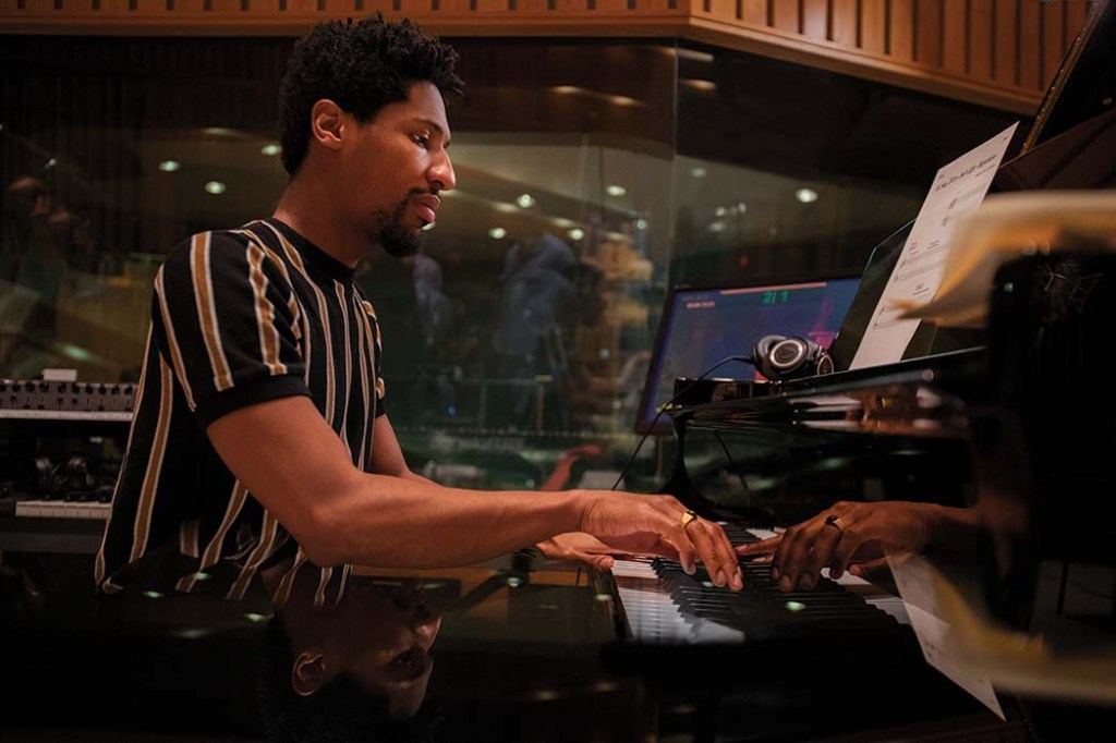 Jon Batiste records music for Soul at Capitol Studios in Los Angeles.