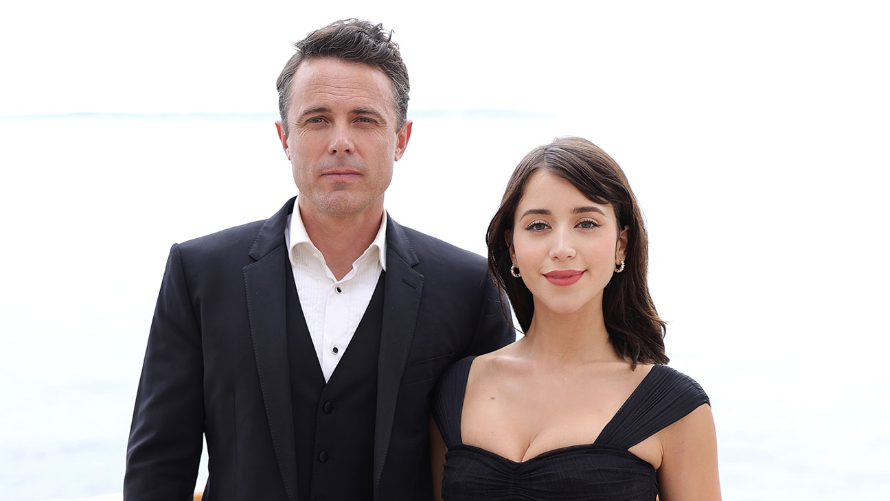 Casey Affleck and Caylee Cowan attend the "Frank and Penelope" Launch Party during the 75th annual Cannes film festival on May 22, 2022 in Cap d Antibes, France.