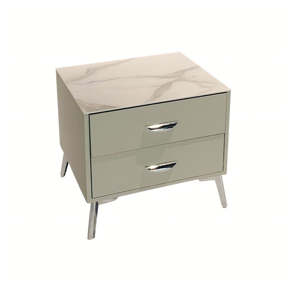 VICTORIA Ceramic Nightstand Silver