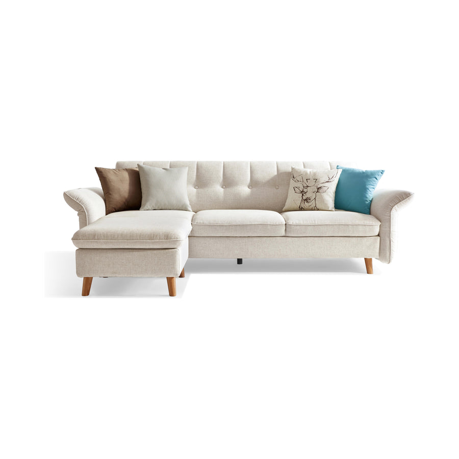 LILA Beige Sectional Sofa Bed