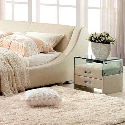 LUCIA Glass 2-Drawer Nightstand