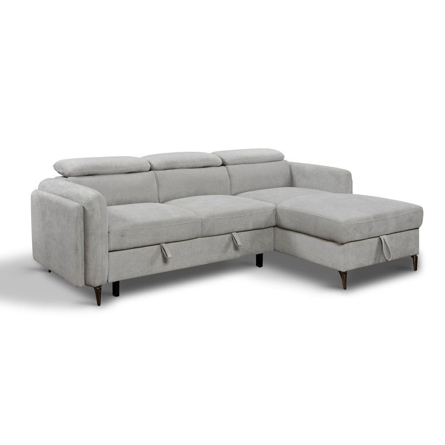 JAKE Velvet Sectional Sofa Bed Right