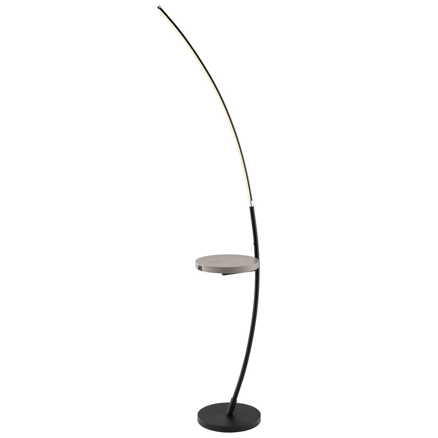 MONITA USB and Wireless Charging, Floor Lamp Black