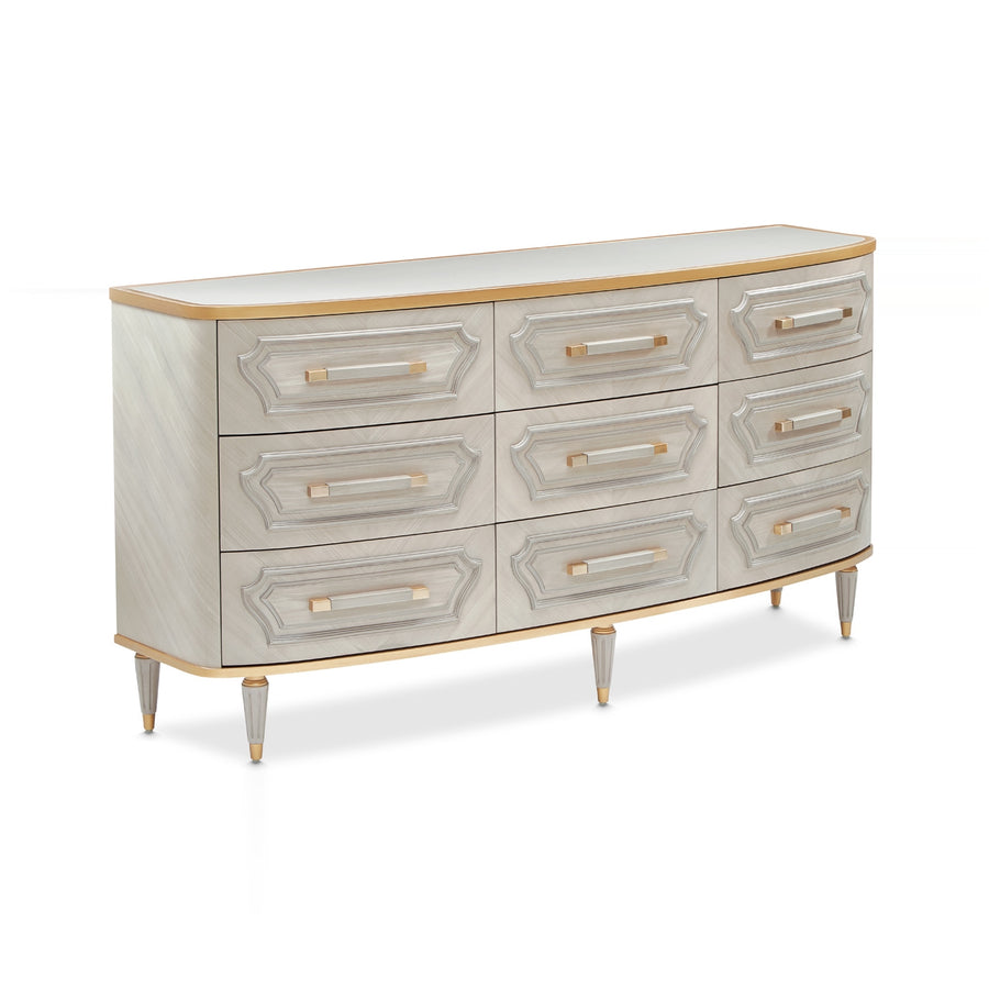 ST. CHARLES Dove Grey 9 Drawers Dresser