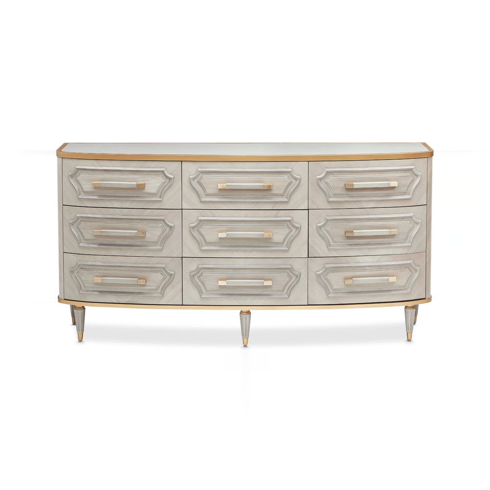 ST. CHARLES Dove Grey 9 Drawers Dresser