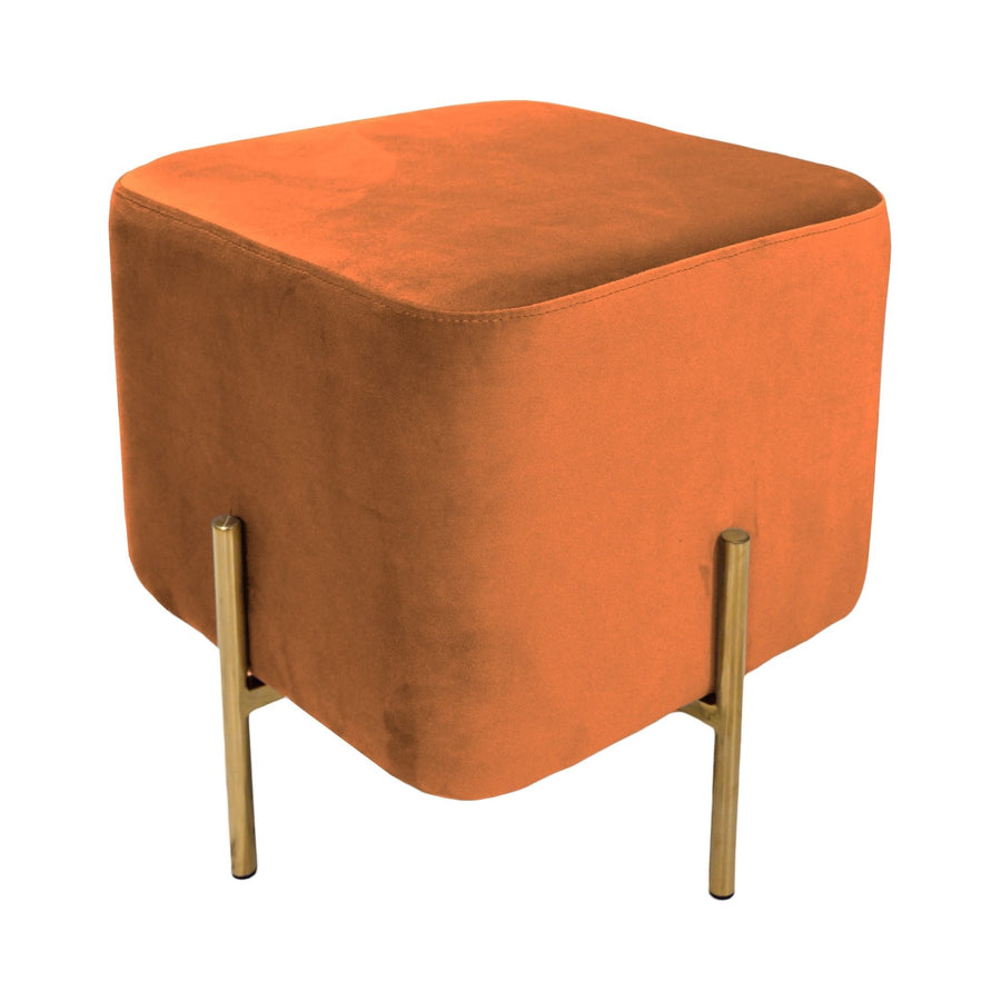 FLORENCE Velvet Stool Orange