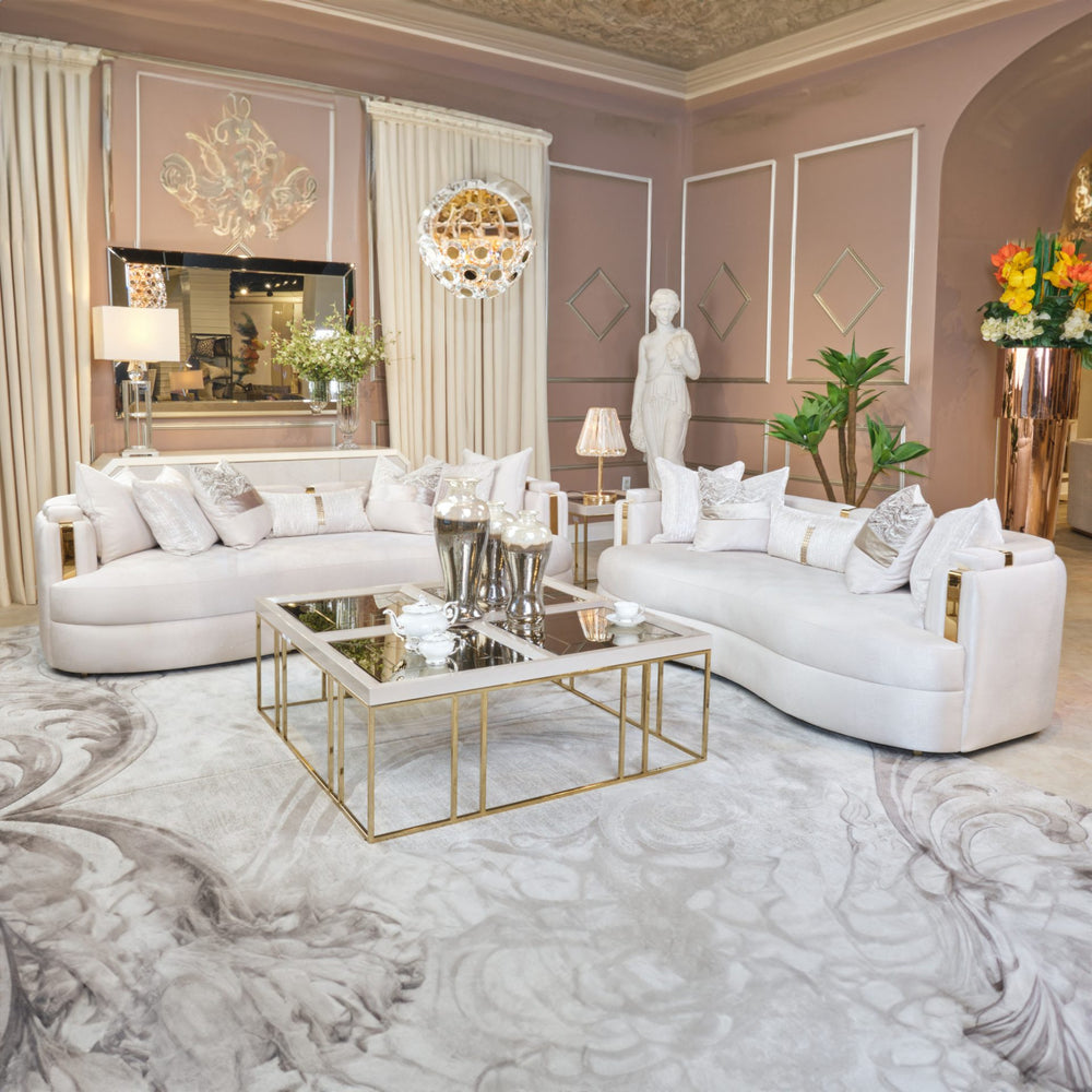 CARMELA Almond Gold Sofa - Michael Amini