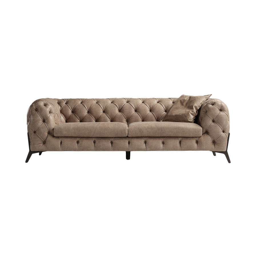 BATAL Tufted Full Leather 3 Seater Sofa - NT Concepts Italia