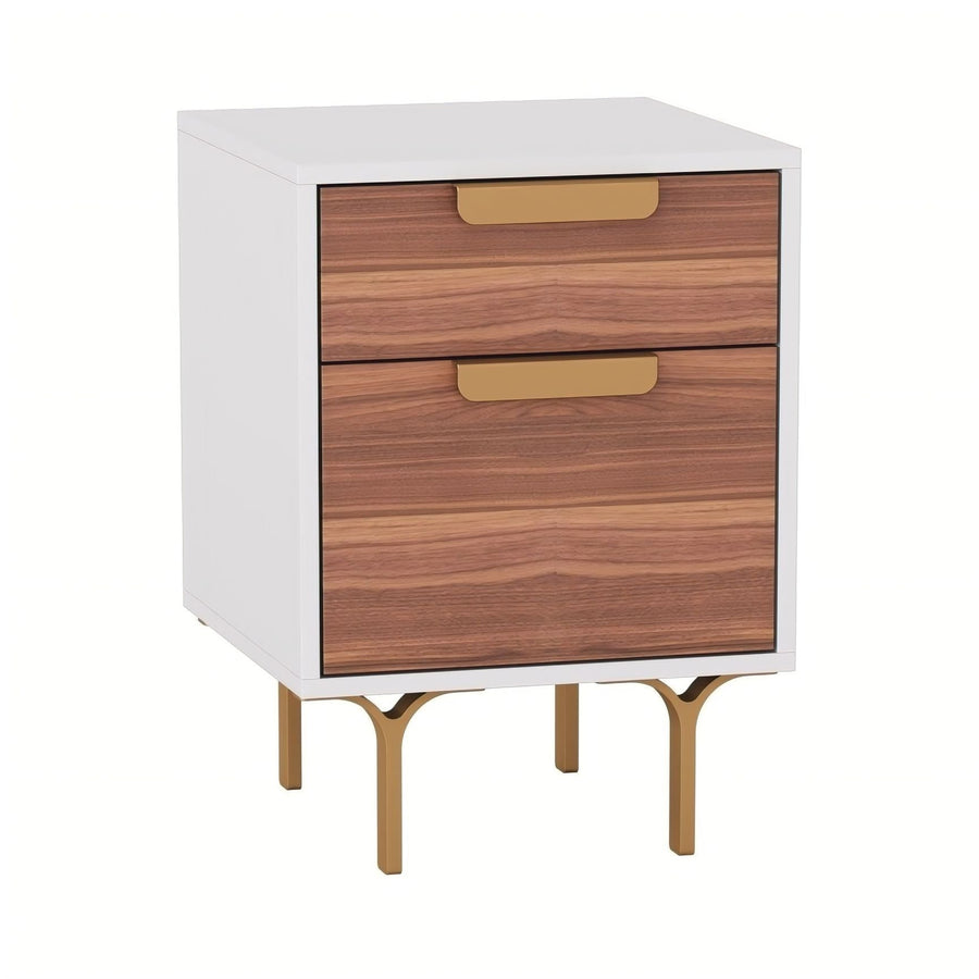 SHARON White and Walnut Nightstand