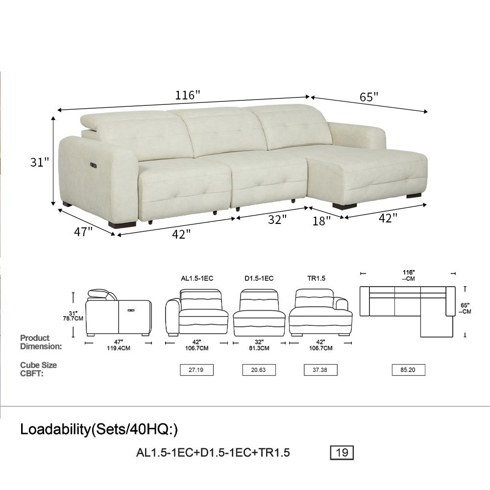 MIRANDA Versatile Power Motion Sofa