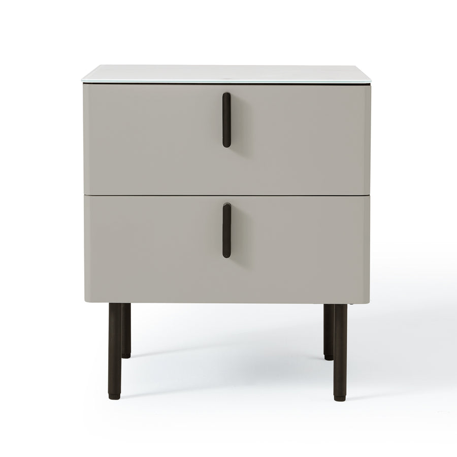 LENNOX Grey, Two Drawer Nightstand