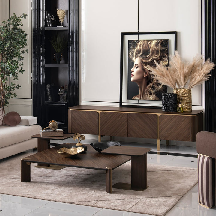 AMORA Eggshell Walnut Coffee Table - Michael Amini