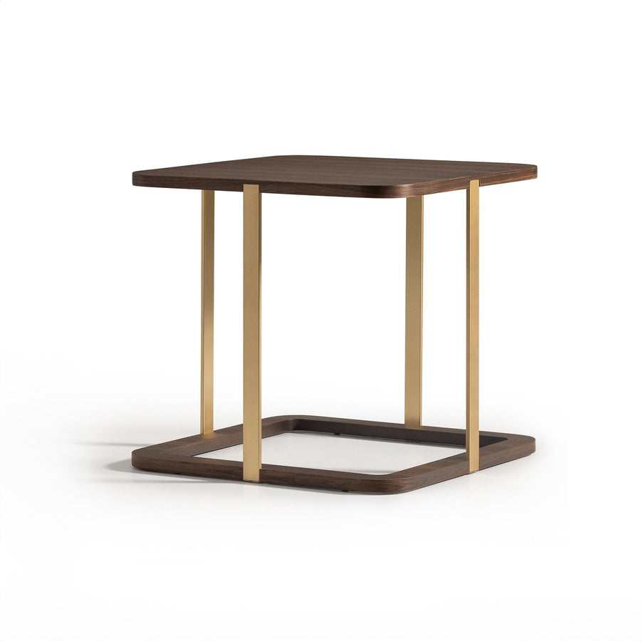 AMORA Eggshell Walnut Side Table - Michael Amini