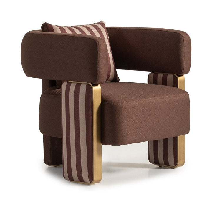 AMORA Brown Eggshell Walnut Chair - Michael Amini