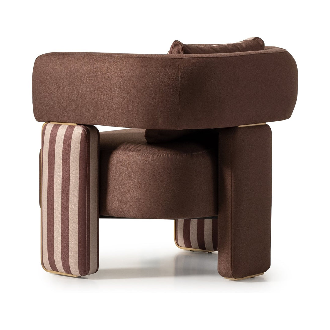 AMORA Brown Eggshell Walnut Chair - Michael Amini