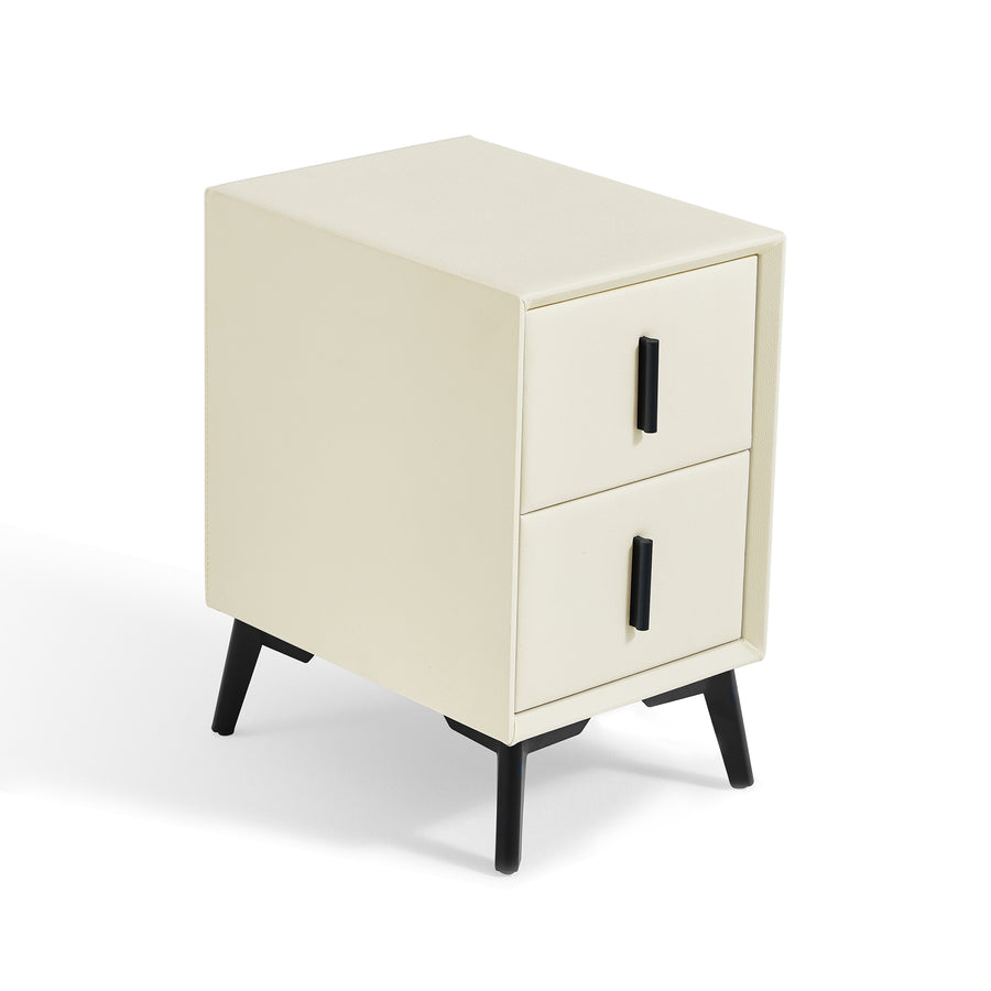 IVY Compact Black Legs Nightstand Beige