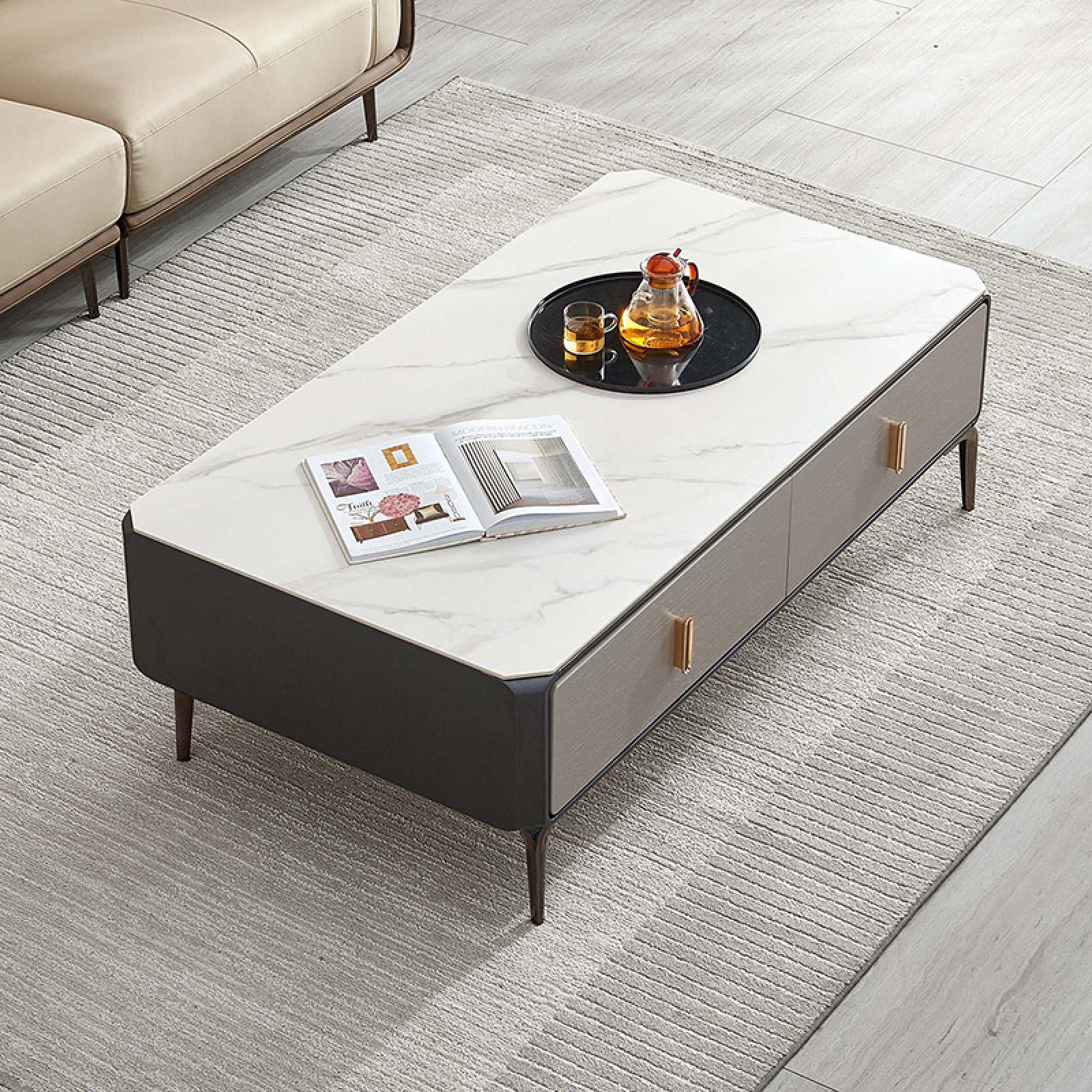 LLOYD Grey, Two Drawer Coffee Table