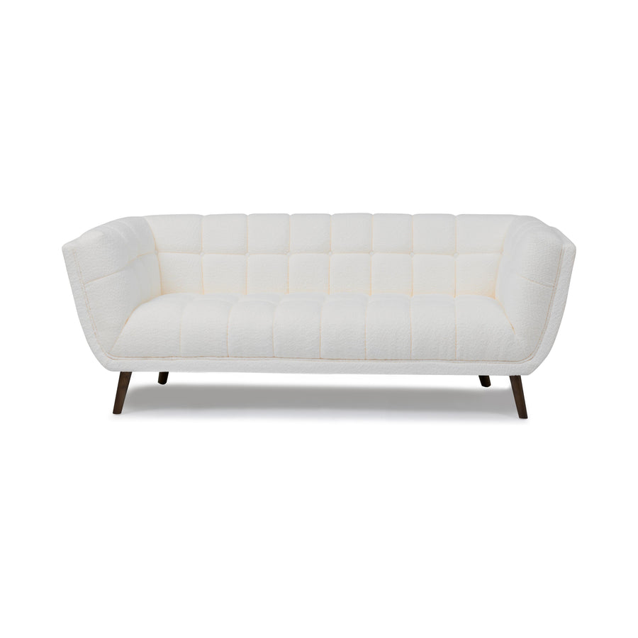 BEATRICE Fabric Three Seater Sofa White