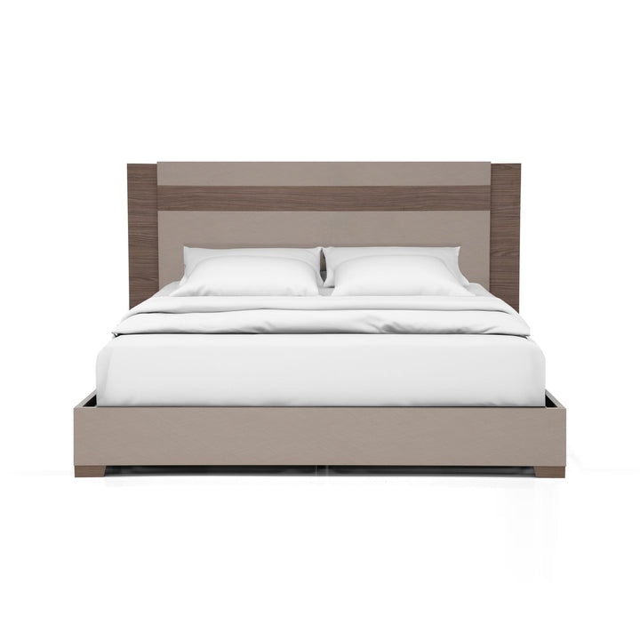 NORA Rope Taupe Wood LED King Bed - Status Italy