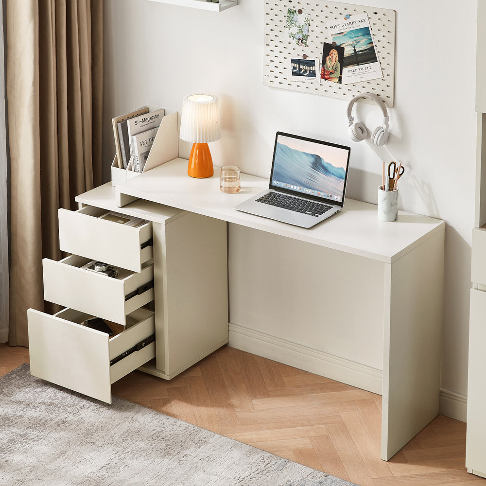 NORA Extendable Office Table with Storage Cabinet