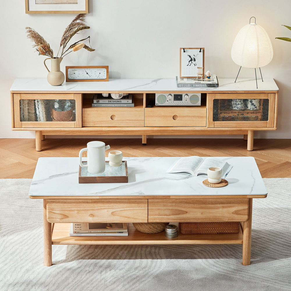 LAYLA Wooden And Ceramic Coffee Table