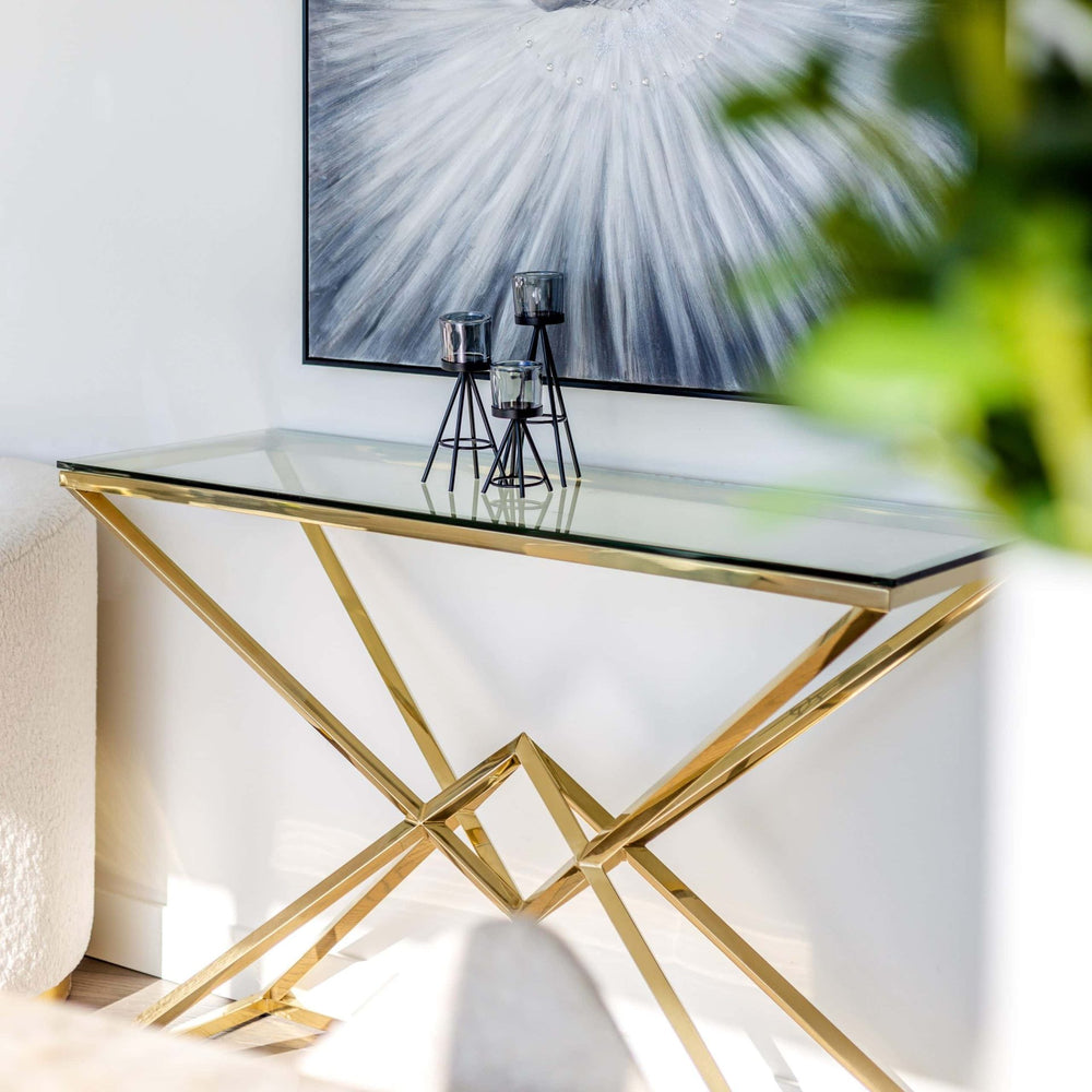 DOHA Tempered Glass Console Table