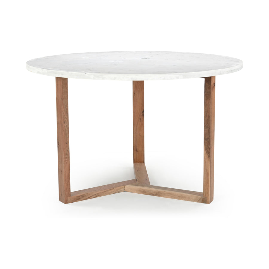 VENTURA Brown Acacia Round Dining Table