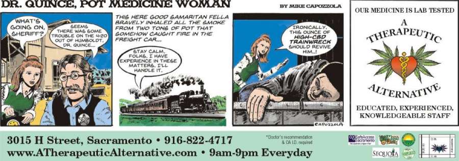 Cartoon Ad: Dr Quince, Pot Medicine Woman